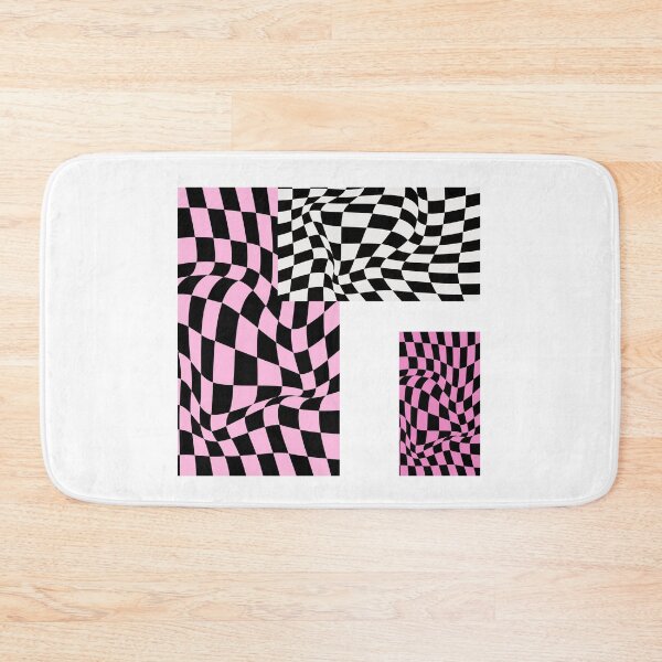 Item preview, Pink and Black Wavy Checkerboard Pattern designed and sold by Theselinara.