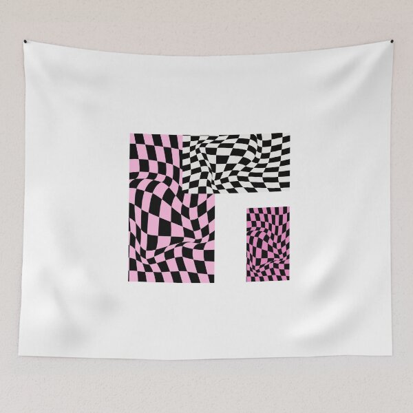 Item preview, Pink and Black Wavy Checkerboard Pattern designed and sold by Theselinara.