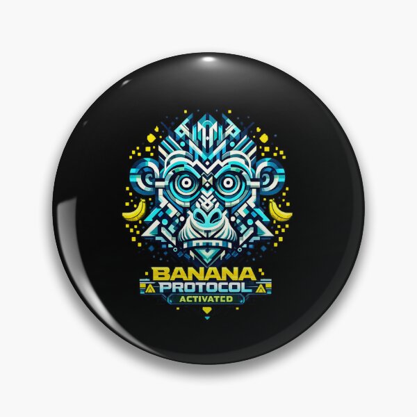 Item preview, BANANA PROTOCOL ACTIVATED — Cyber Geometric Monkey designed and sold by Cabrasco.