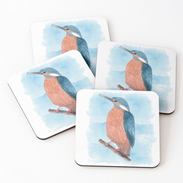 Item preview, Hand painted watercolour kingfisher designed and sold by marinettesshop.