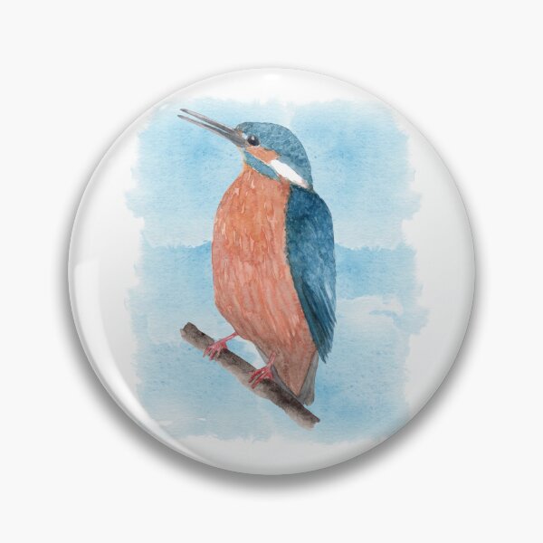 Item preview, Hand painted watercolour kingfisher designed and sold by marinettesshop.