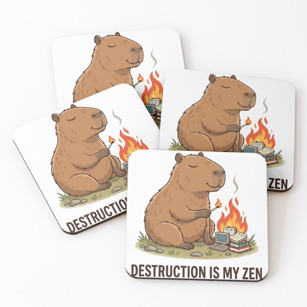 Item preview, Destruction Is My Zen Funny Capybara Meme designed and sold by kndcreative.