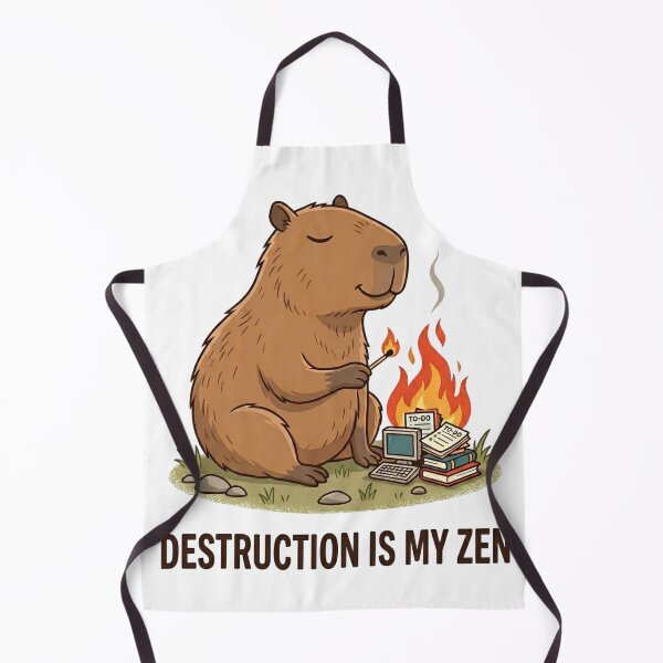 Item preview, Destruction Is My Zen Funny Capybara Meme designed and sold by kndcreative.