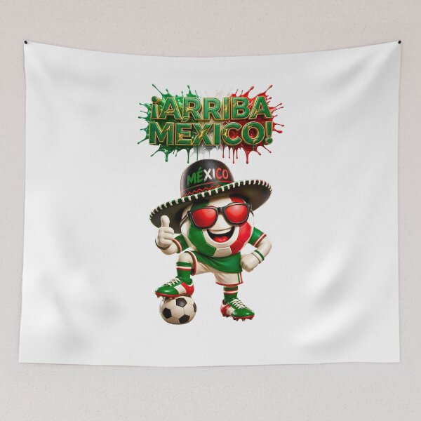 Item preview, Arriba México para Aficionados al Fútbol | Orgullo del Fútbol Mexicano | Divertida caricatura de balón de fútbol mexicano | Diseño Fiesta Mexicana designed and sold by ArtSpark Studio.