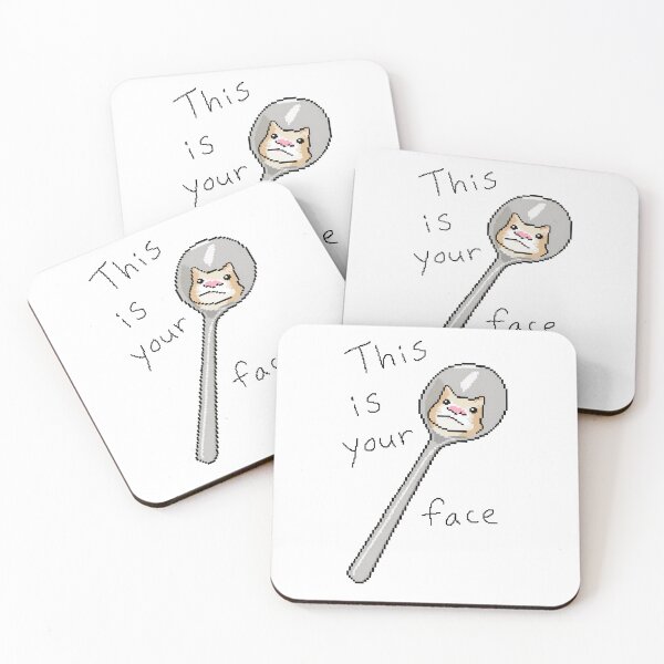 Item preview, This Is Your Face Spoon Cat Pixel Art designed and sold by Pixel Animal.