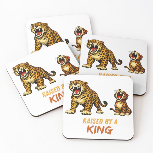 Item preview, Raised by a King – Big Cat Father and Cub Illustration designed and sold by ROARSOME DESiGNS.