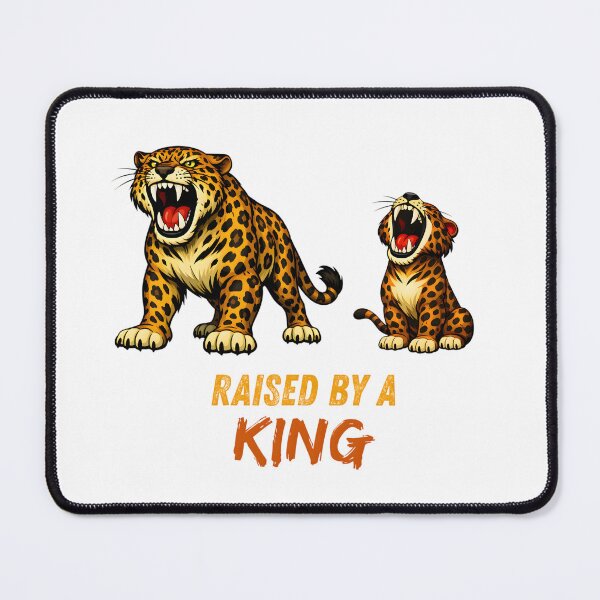 Item preview, Raised by a King – Big Cat Father and Cub Illustration designed and sold by ROARSOME DESiGNS.
