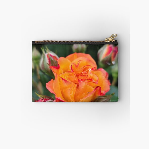 Item preview, Vivid Red Orange Rose Rosa Catching Small Raindrops designed and sold by vtspatial.