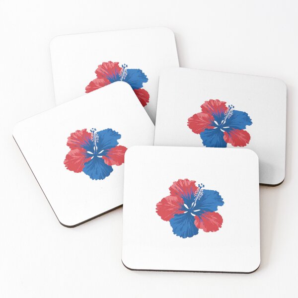 Item preview, Haitian Hibiscus Flower - Haiti Flag Red Blue Flower designed and sold by AyitiBleuShop.