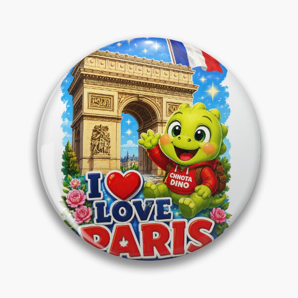 Item preview, Chhota Dino Reveals the Adventure – Cute Dinosaur Exploring Paris designed and sold by MeeraArts&Crafts.