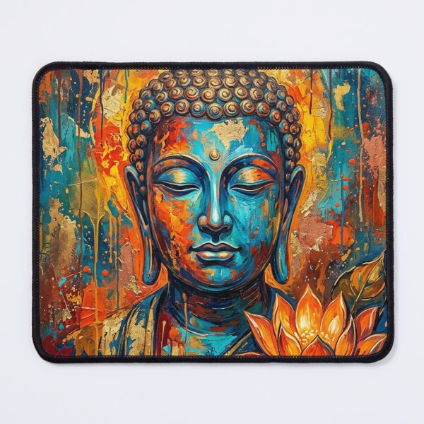 Item preview, Colorful Serene Buddha Canvas Oil Painting designed and sold by vsl363.