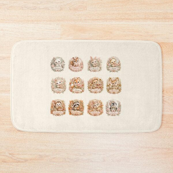 Item preview, Coquette Animal Months Collection | Cute Seasonal Animals January to December | Pastel Cottagecore Calendar Art designed and sold by looplandger.