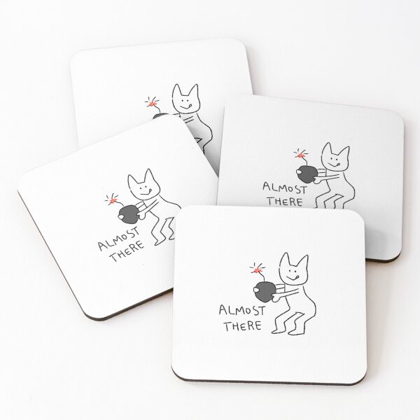 Item preview, Funny Motivational Cat Sticker | Almost There Cat | Cute Kawaii Cat Art designed and sold by lazydayz16.