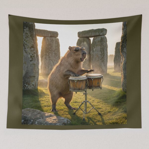 Item preview, Hip Capybara Transforms Stonehenge into Bongohenge designed and sold by Tridentulus.