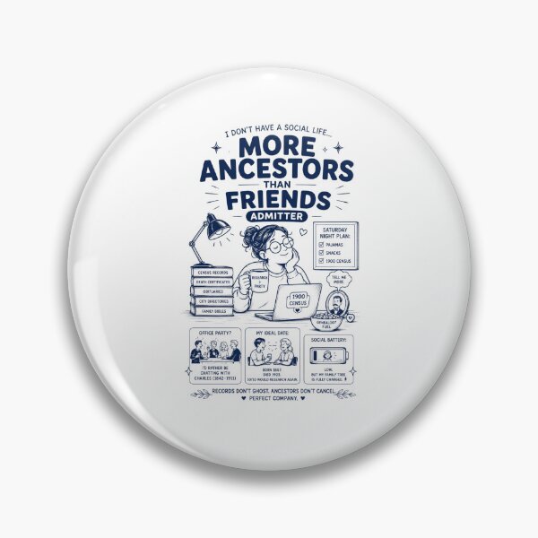 Item preview, More ancestors than friends admitter designed and sold by Peerless-Prime.