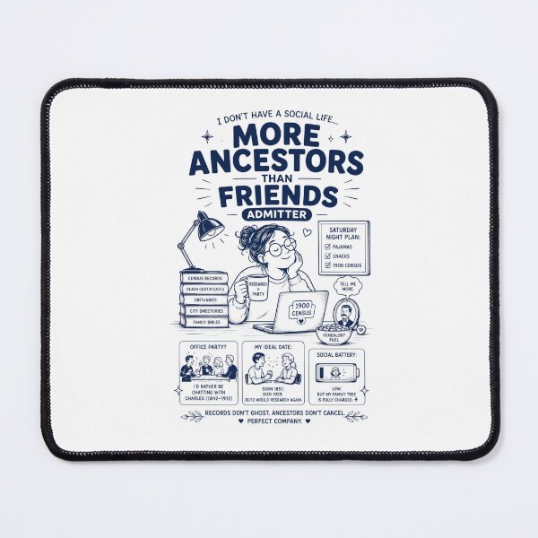 Item preview, More ancestors than friends admitter designed and sold by Peerless-Prime.