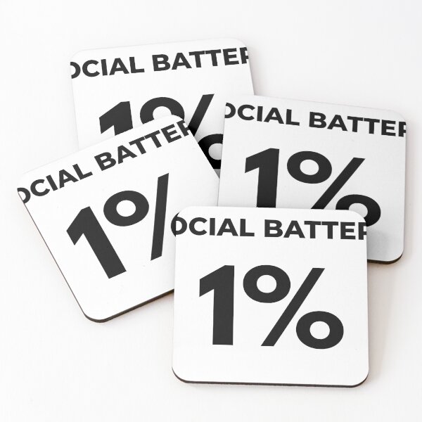 Item preview, Social Battery 1 Percent Funny Introvert Design designed and sold by Mono Studio.