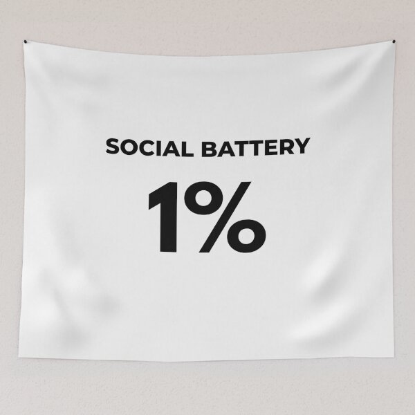 Item preview, Social Battery 1 Percent Funny Introvert Design designed and sold by Mono Studio.