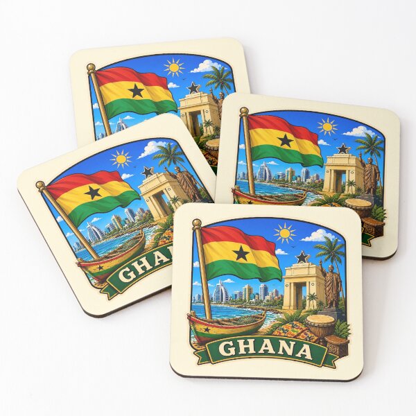 Item preview, Ghana with Flag designed and sold by Myra365Art.