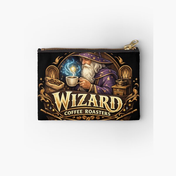 Item preview, Wizard Coffee Roasters – Brewed With Arcane Energy Fantasy Coffee Logo Sticker designed and sold by MrDev.