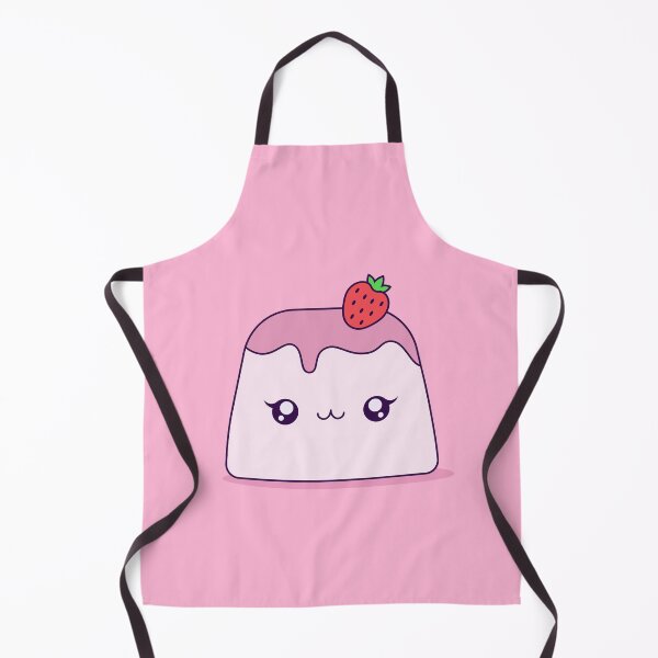 Item preview, Cute Kawaii Strawberry Pudding Dessert Character Illustration Design designed and sold by CozyLittleShop.