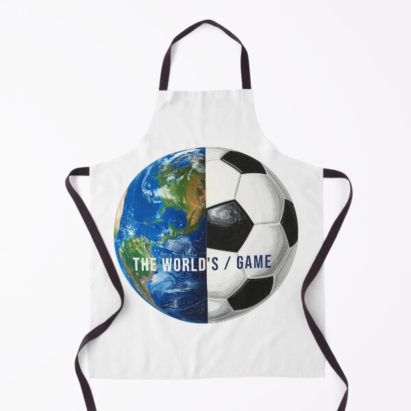 Item preview, The Worlds Game Soccer Art — Earth Football Globe Quote Print designed and sold by icemanphotos.