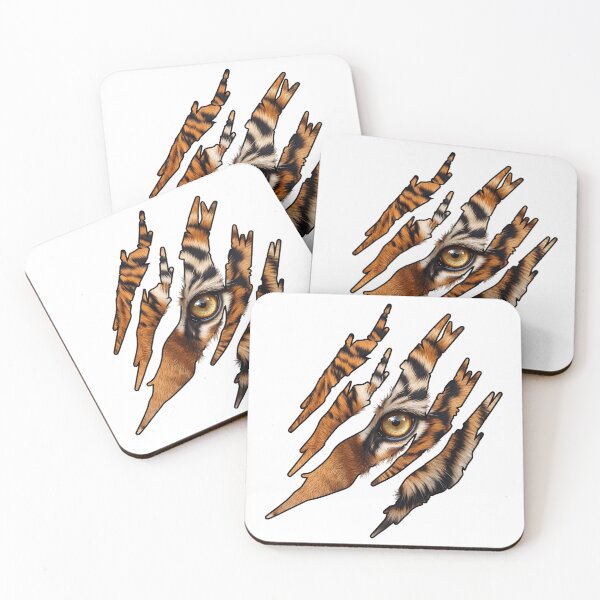 Item preview, Fierce Tiger Eye Peeking Through Torn Claw Marks designed and sold by Shopeon Designs.