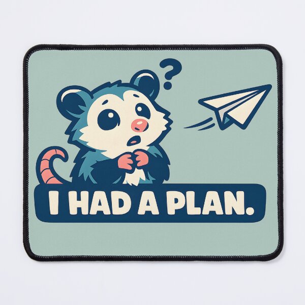 Item preview, I Had A Plan ADHD Humor Possum Paper Airplane Chaotic Funny Quote Sticker Design designed and sold by Artistry in Motion by MADsrecreation.