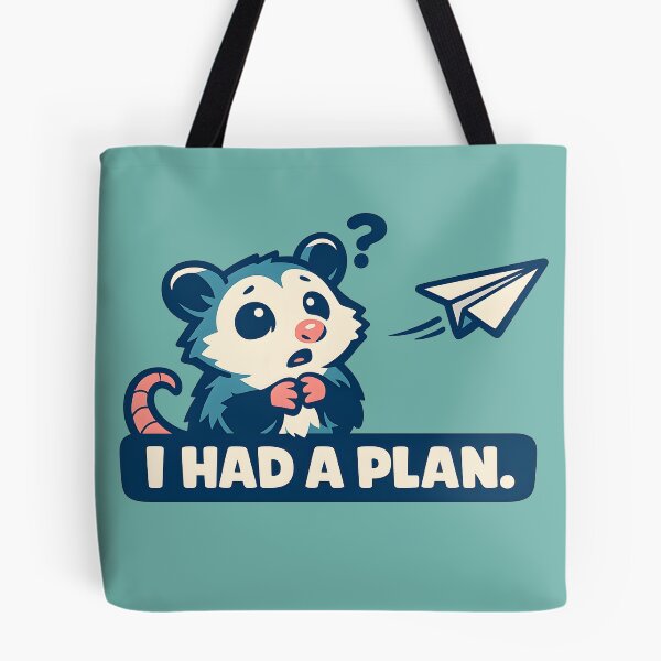 Item preview, I Had A Plan ADHD Humor Possum Paper Airplane Chaotic Funny Quote Sticker Design designed and sold by  Artistry in Motion by MADsrecreation.