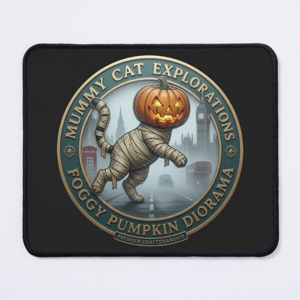 Item preview, Cute Halloween Mummy Cat in London Vintage designed and sold by Log77.
