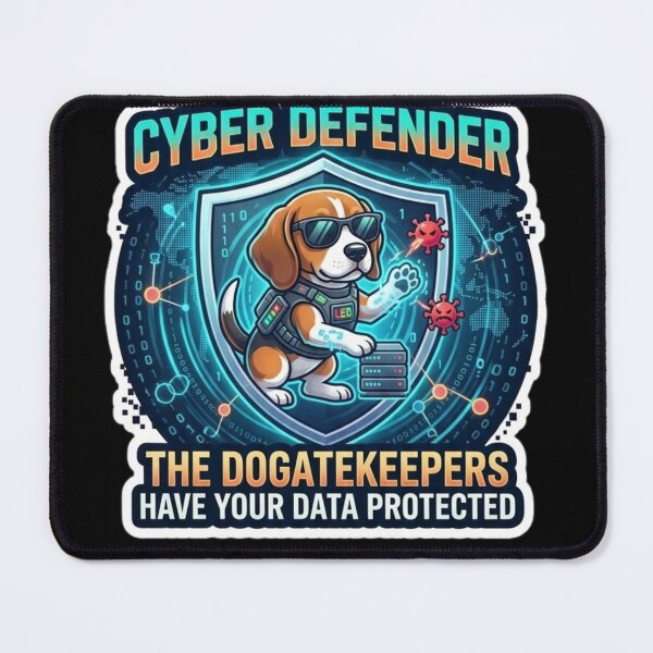 Item preview, Funny Cybersecurity Dog Hacker - Weak Password Meme Sticker . designed and sold by  BreedCraft Studio.