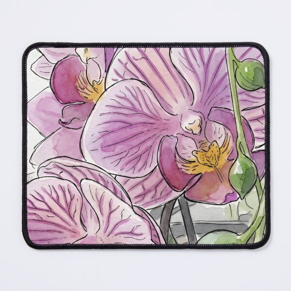 Item preview, Purple Orchid Blossoms | Pen and Watercolor Botanical Art designed and sold by Debbie Schulte.