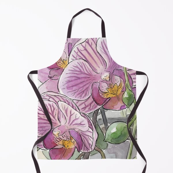 Item preview, Purple Orchid Blossoms | Pen and Watercolor Botanical Art designed and sold by Debbie Schulte.