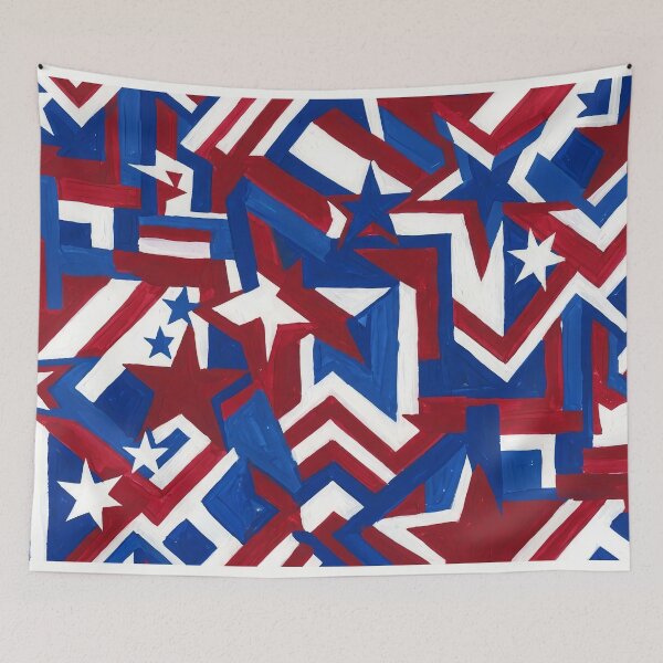 Item preview, Stars and Stripes Tempura Painting designed and sold by LibertyForge-Co.
