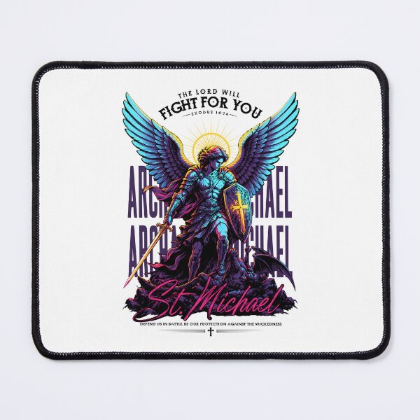 Item preview, St. Michael Archangel Warrior Christian Neon T-Shirt designed and sold by HB Shirts.