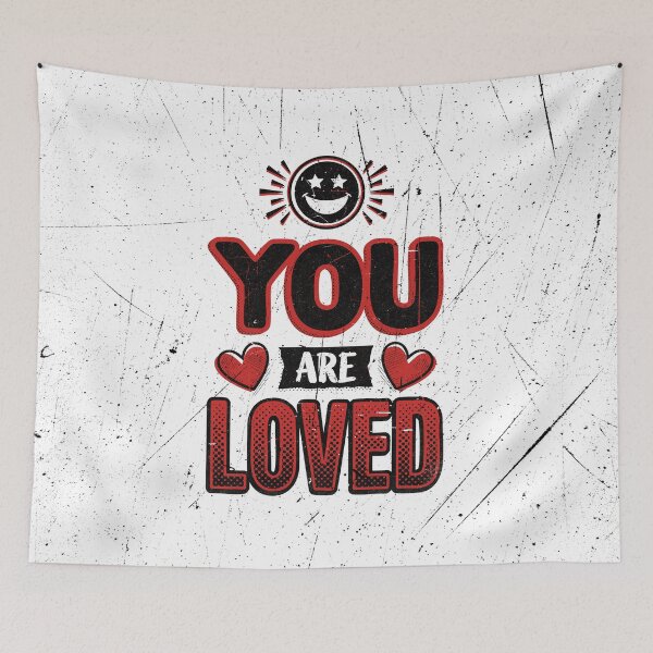 Item preview, You Are Loved Bold Grunge Typography Streetwear Aesthetic designed and sold by Juka-Arts-CC.