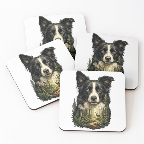 Item preview, Border Collie Forest Spirit – Premium Nature-Inspired T-Shirt designed and sold by 88 Design.