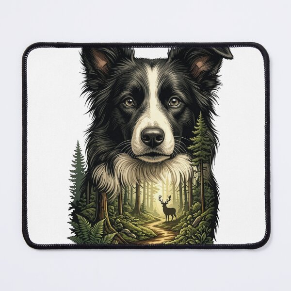 Item preview, Border Collie Forest Spirit – Premium Nature-Inspired T-Shirt designed and sold by 88 Design.