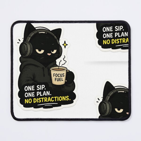 Item preview, Focused Cat Fueling Peak Productivity ?☕✨ designed and sold by _Stickora_.