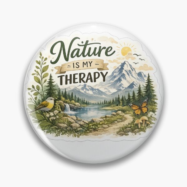 Item preview, Nature Is My Therapy Sticker | Mountain Forest Nature Lover PNG designed and sold by Ishratparween11.