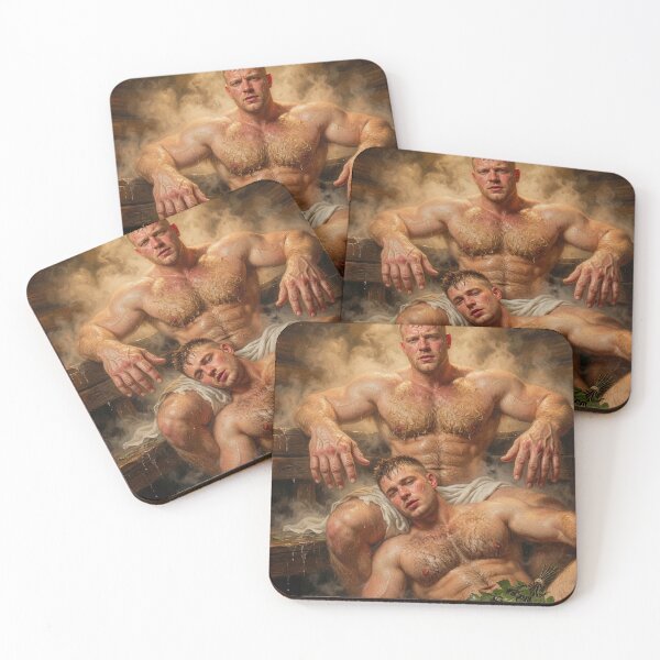 Item preview, Steamy Sauna Muscle Men designed and sold by ZhivanCrimson.