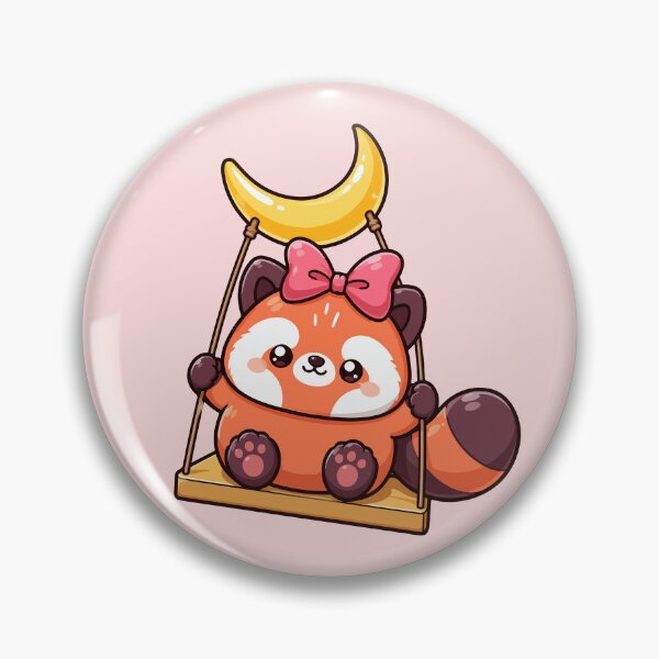 Item preview, Red Panda Chibi Style on Moon Swing designed and sold by RedpandasMerch.