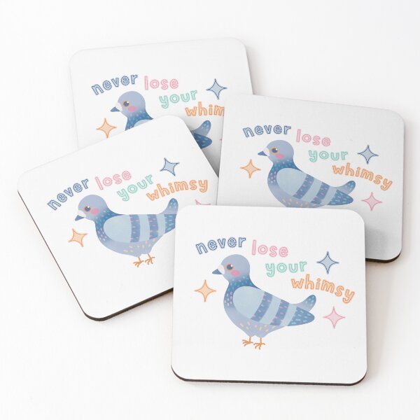 Item preview, Never Lose Your Whimsy Cute Colourful Pigeon designed and sold by winterpumpkin.