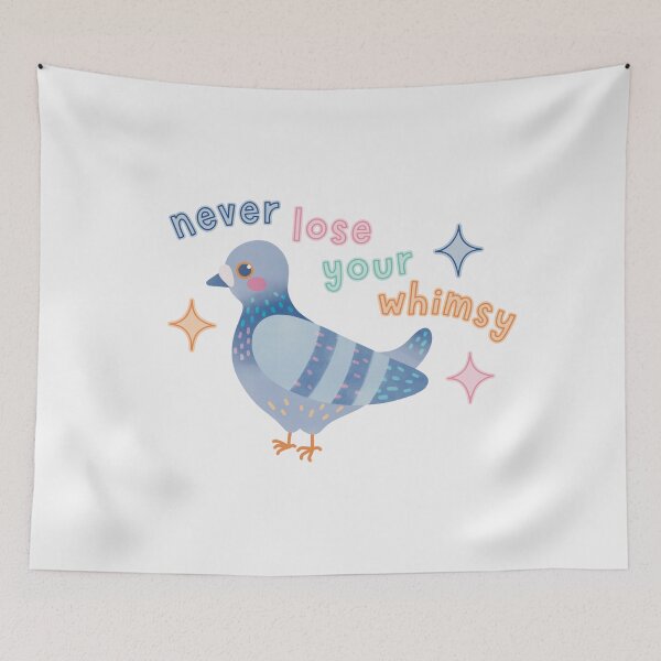 Item preview, Never Lose Your Whimsy Cute Colourful Pigeon designed and sold by winterpumpkin.