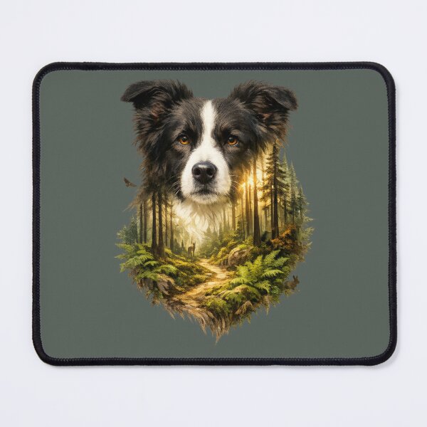 Item preview, Border Collie Forest Spirit – Premium Nature-Inspired T-Shirt designed and sold by 88 Design.