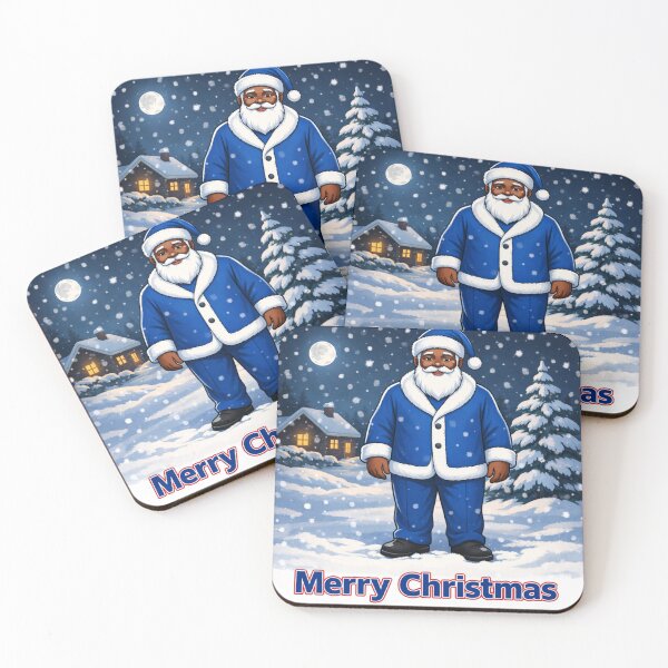 Item preview, Merry Christmas Santa in blue suit  designed and sold by Resilient Roots Customs Oakland.