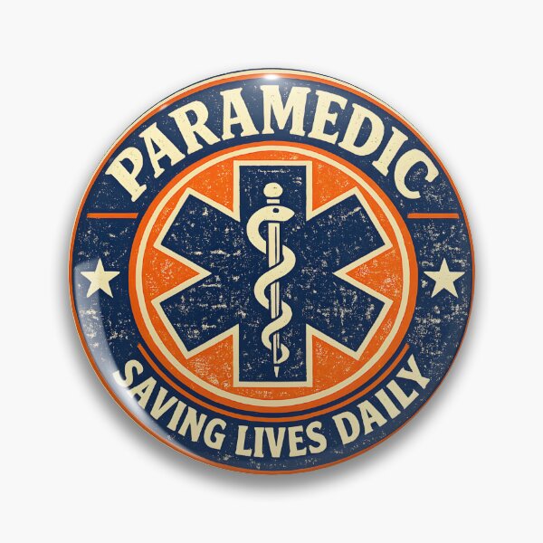 Item preview, Paramedic Saving Lives Daily — Vintage EMT Star of Life Badge Patch Design designed and sold by KawaiiOrbit.