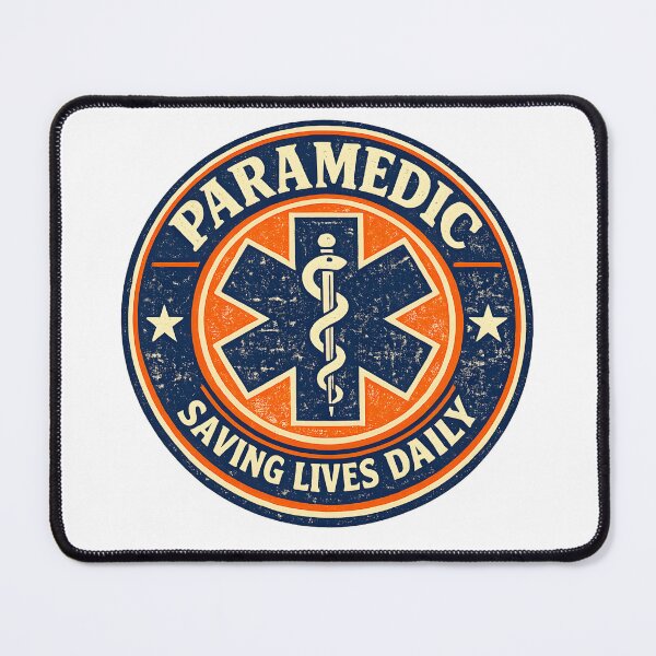 Item preview, Paramedic Saving Lives Daily — Vintage EMT Star of Life Badge Patch Design designed and sold by KawaiiOrbit.