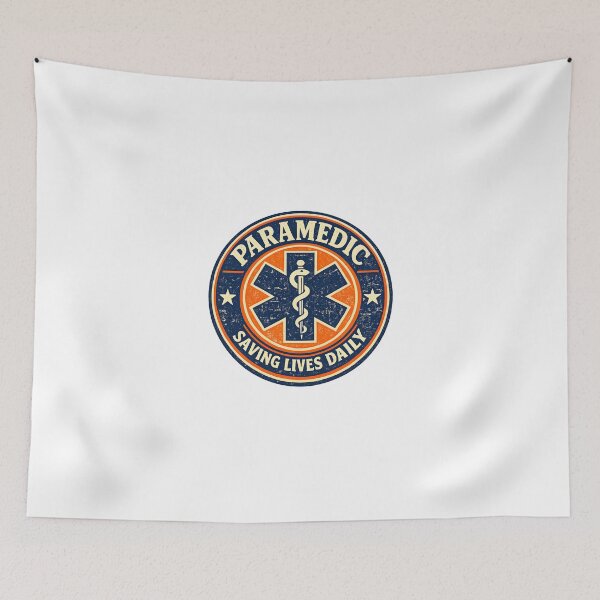 Item preview, Paramedic Saving Lives Daily — Vintage EMT Star of Life Badge Patch Design designed and sold by KawaiiOrbit.