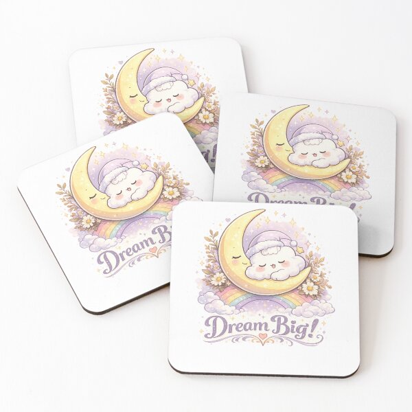 Item preview, Dream Big Cute Sleeping Cloud Moon Rainbow Kawaii Design designed and sold by Sharlo Shop.